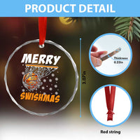 Funny Christmas Basketball Crystal Glass Ornament Merry Swishmas Xmas Swish Technique TS11
