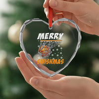 Funny Christmas Basketball Heart Crystal Glass Ornament Merry Swishmas Xmas Swish Technique - Wonder Print Shop