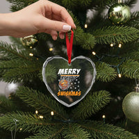 Funny Christmas Basketball Heart Crystal Glass Ornament Merry Swishmas Xmas Swish Technique - Wonder Print Shop