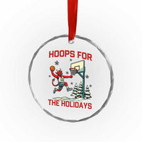 Funny Christmas Basketball Jersey Devil Crystal Glass Ornament Hoops For The Holidays TS12