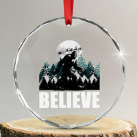 Funny Christmas Bigfoot Crystal Glass Ornament Believe Santa Sasquatch Snow TS11