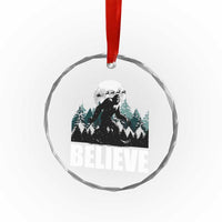 Funny Christmas Bigfoot Crystal Glass Ornament Believe Santa Sasquatch Snow - Wonder Print Shop