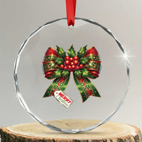 Funny Christmas Bow Present Costume Crystal Glass Ornament TS09