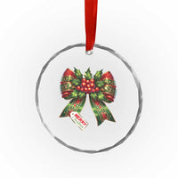 Funny Christmas Bow Present Costume Crystal Glass Ornament TS09