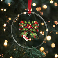 Funny Christmas Bow Present Costume Crystal Glass Ornament TS09