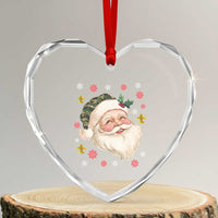 Funny Christmas Cajun Louisiana Santa Papa Noel Heart Crystal Glass Ornament - Wonder Print Shop