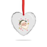 Funny Christmas Cajun Louisiana Santa Papa Noel Heart Crystal Glass Ornament - Wonder Print Shop