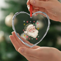 Funny Christmas Cajun Louisiana Santa Papa Noel Heart Crystal Glass Ornament - Wonder Print Shop