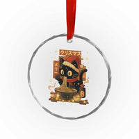 Funny Christmas Cat Ramen Crystal Glass Ornament Xmas Japanese Kawaii Anime Cat TS11