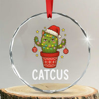 Funny Christmas Catcus Crystal Glass Ornament Succulent Lover Gift - Wonder Print Shop