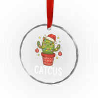 Funny Christmas Catcus Crystal Glass Ornament Succulent Lover Gift TS12
