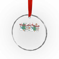 Funny Christmas Cheer Gift Crystal Glass Ornament Santa Snowman Cheerleaders TS12