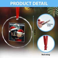 Funny Christmas Couple Crystal Glass Ornament Italian Brainrot Meme TS14