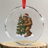 Funny Christmas Crystal Glass Ornament Bigfoot Decorating Xmas Tree Gift TS12