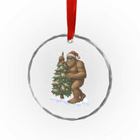 Funny Christmas Crystal Glass Ornament Bigfoot Decorating Xmas Tree Gift TS12
