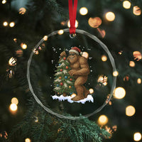 Funny Christmas Crystal Glass Ornament Bigfoot Decorating Xmas Tree Gift TS12