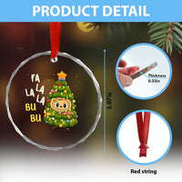 Funny Christmas Crystal Glass Ornament Fa La La La Bu Bu Xmas Song Kawaii Bubu - Wonder Print Shop