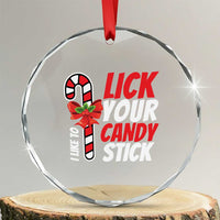 Funny Christmas Crystal Glass Ornament I Like To Lick Your Candy Stick TS11