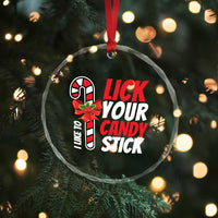 Funny Christmas Crystal Glass Ornament I Like To Lick Your Candy Stick TS11