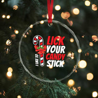 Funny Christmas Crystal Glass Ornament I Like To Lick Your Candy Stick TS11