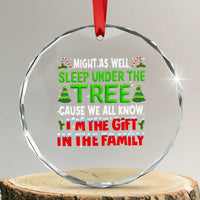 Funny Christmas Crystal Glass Ornament I'm The Gift Family Pajama - Wonder Print Shop