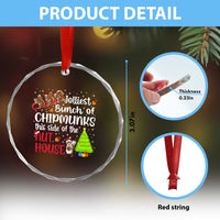 Funny Christmas Crystal Glass Ornament Jolliest Bunch Of Chipmunks This Side Of The Nut House - Wonder Print Shop