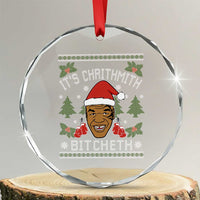 Funny Christmas Crystal Glass Ornament Merry Chrithmith Ath Thweater Tyson Professional Boxer Ugly Xmas - Wonder Print Shop