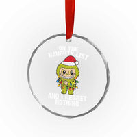 Funny Christmas Crystal Glass Ornament On the Naughty List I Regret Nothing Kawaii Bubu - Wonder Print Shop