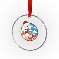 Funny Christmas Crystal Glass Ornament Santa Tsunami Is Eating Ginger Bread Xmas TS11