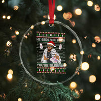 Funny Christmas Diddy Crystal Glass Ornament Diddy Sees You When Youre Sleeping Ugly Xmas - Wonder Print Shop