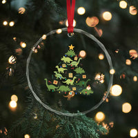 Funny Christmas Dinosaur Crystal Glass Ornament Dino Xmas Tree Rex Paleontologist TS11