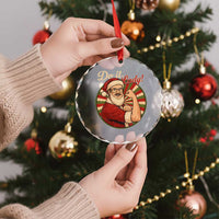 Funny Christmas Do It Lady Crystal Glass Ornament Mustache Guy Meme Santa Cosplay - Wonder Print Shop