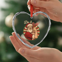 Funny Christmas Do It Lady Heart Crystal Glass Ornament Mustache Guy Meme Santa Cosplay - Wonder Print Shop