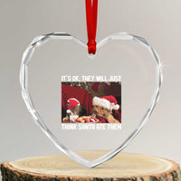 Funny Christmas Dog And Cat Heart Crystal Glass Ornament It's Ok They Will Just Think Santa Ate Them - Wonder Print Shop