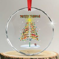 Funny Christmas Fishing Crystal Glass Ornament Merry Fishmas Fish Xmas Tree Star - Wonder Print Shop