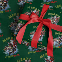 Funny Christmas Fishing Wrapping Paper Roll Merry Christbass Santa Xmas Tree - Wonder Print Shop