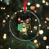 Funny Christmas Frogs Together Strong Crystal Glass Ornament Portland Resist Meme Gift TS12