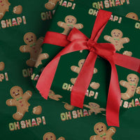 Funny Christmas Gingerbread Wrapping Paper Roll Oh Snap Cookie Baking - Wonder Print Shop