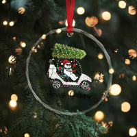Funny Christmas Golf Crystal Glass Ornament Snowman Driving Golf Cart Merry Golfmas TS12