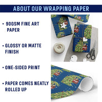 Funny Christmas Guinea In Green Hand Naughty Wrapping Paper Roll Cute Pet Lover Gift - Wonder Print Shop