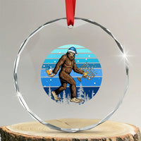 Funny Christmas Hanukkah Bigfoot Lover Crystal Glass Ornament Jewish Holiday Gift TS12