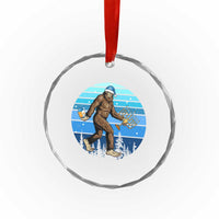 Funny Christmas Hanukkah Bigfoot Lover Crystal Glass Ornament Jewish Holiday Gift - Wonder Print Shop