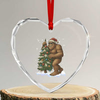 Funny Christmas Heart Crystal Glass Ornament Bigfoot Decorating Xmas Tree Gift - Wonder Print Shop