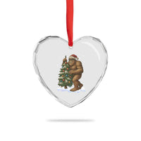 Funny Christmas Heart Crystal Glass Ornament Bigfoot Decorating Xmas Tree Gift - Wonder Print Shop