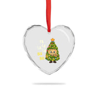 Funny Christmas Heart Crystal Glass Ornament Fa La La La Bu Bu Xmas Song Kawaii Bubu - Wonder Print Shop