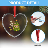 Funny Christmas Heart Crystal Glass Ornament Fa La La La Bu Bu Xmas Song Kawaii Bubu - Wonder Print Shop