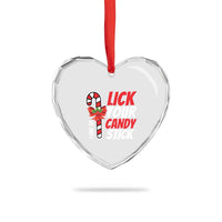 Funny Christmas Heart Crystal Glass Ornament I Like To Lick Your Candy Stick - Wonder Print Shop