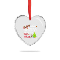 Funny Christmas Heart Crystal Glass Ornament Jolliest Bunch Of Chipmunks This Side Of The Nut House - Wonder Print Shop