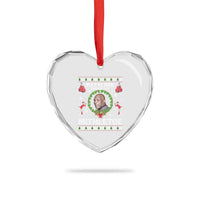 Funny Christmas Heart Crystal Glass Ornament Kith Me Under The Mithletoe Tyson Ugly Xmas - Wonder Print Shop