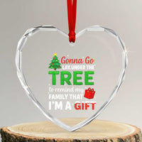 Funny Christmas Heart Crystal Glass Ornament Lay Under The Tree Xmas Family Pajama Gift - Wonder Print Shop
